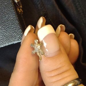 Silver lizard earring